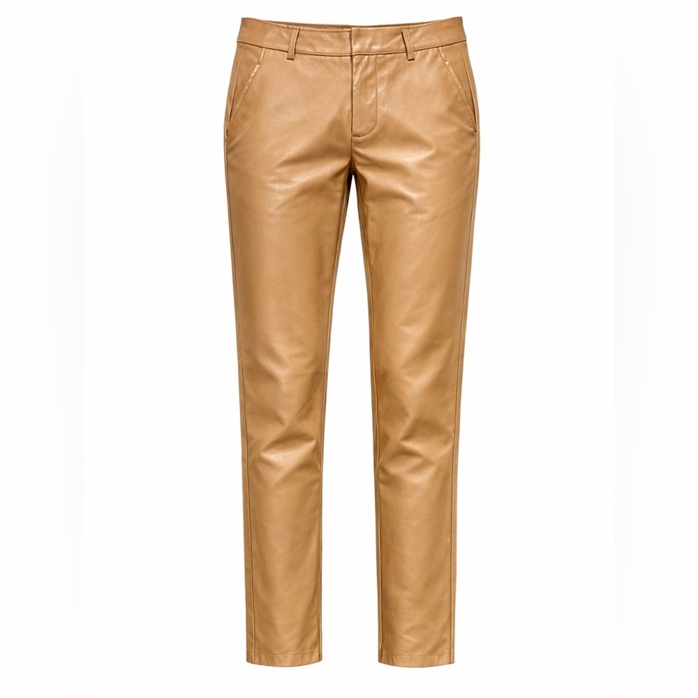Zara faux leather camel trousers, size 2